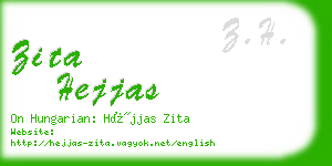 zita hejjas business card